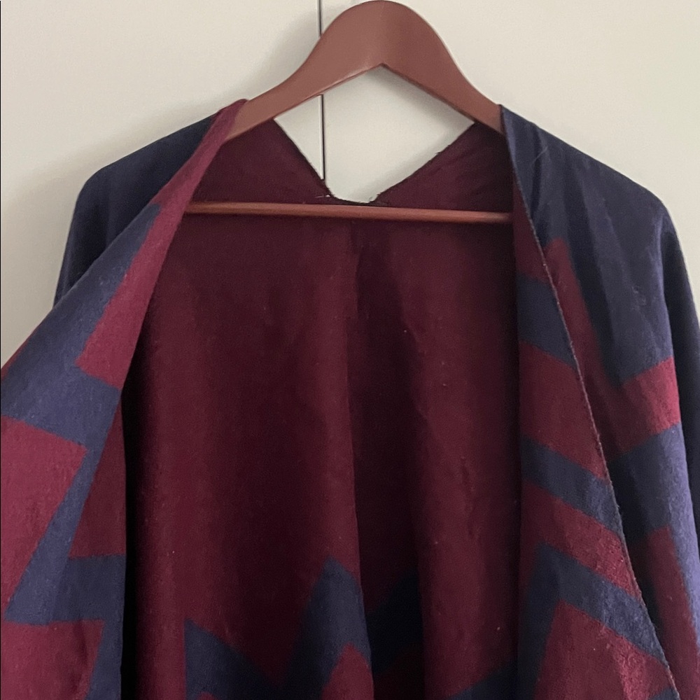 C’est Moi Two-Tone Striped Poncho - Picture 5 of 6